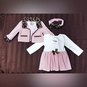 Baby Starters Infant Clothe 3 Pc Set 24 Months Dress and Jacket with Headband